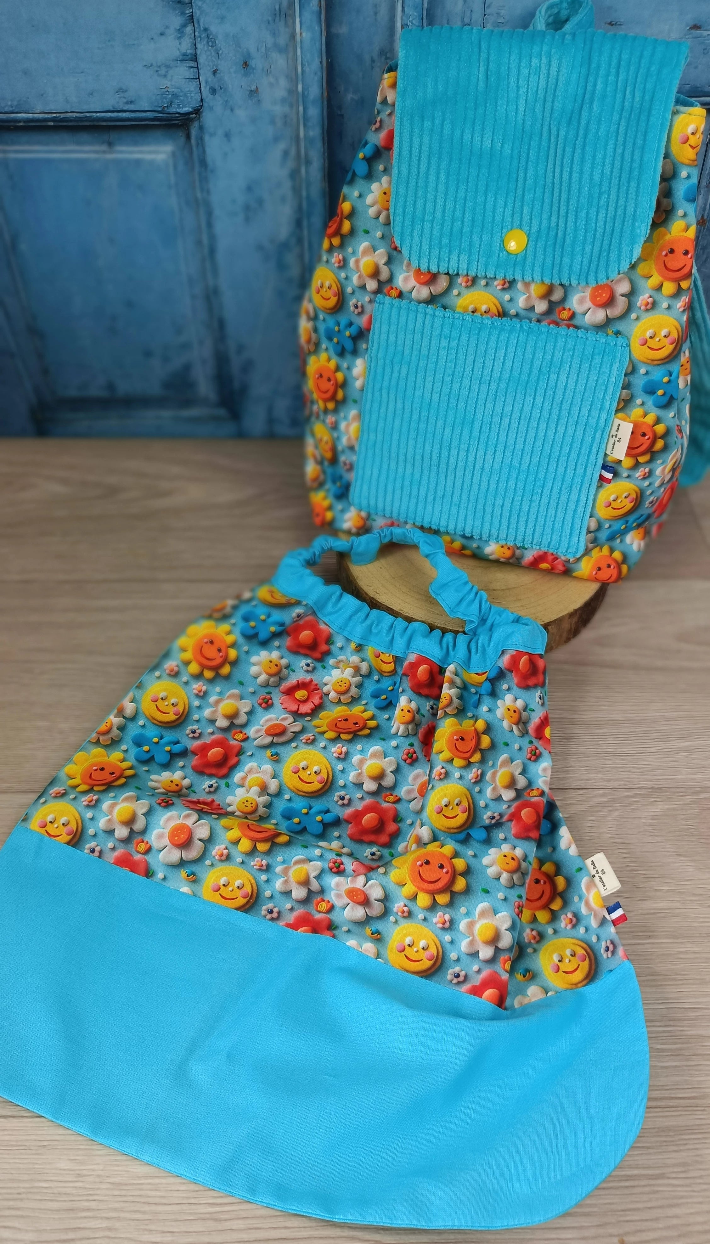 Sac à dos et serviette de cantine Daisy digitale