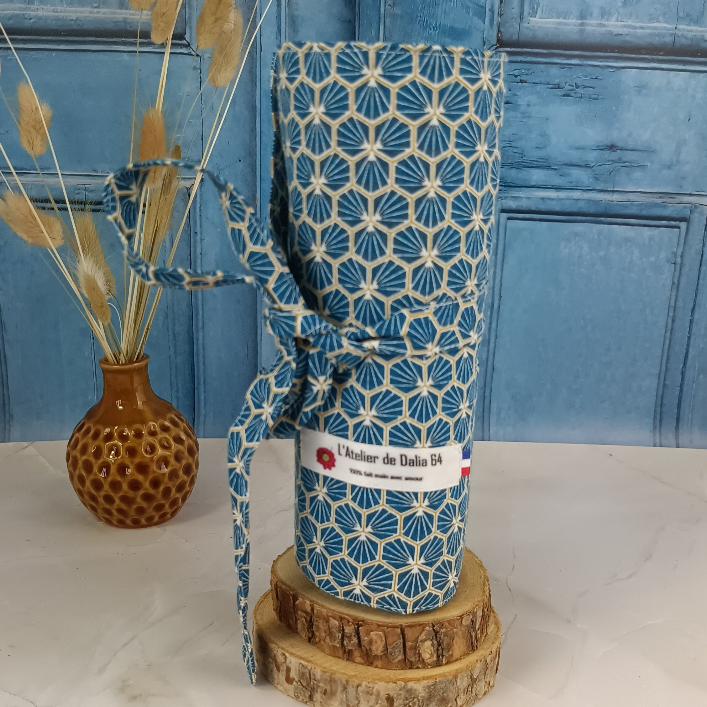 Trousse crayons ou feutres à rouler - Riad turquoise 