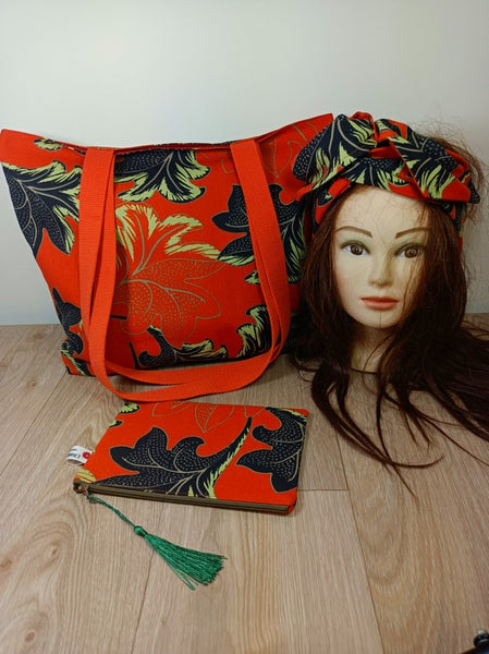 Tote bag cabas et sa pochette assortie - Amanda