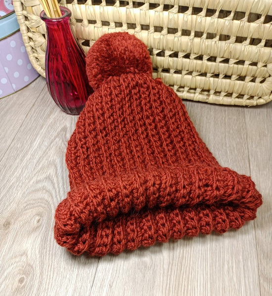 Bonnet laine adultes et mitaines assortis - Crocheté à la main -