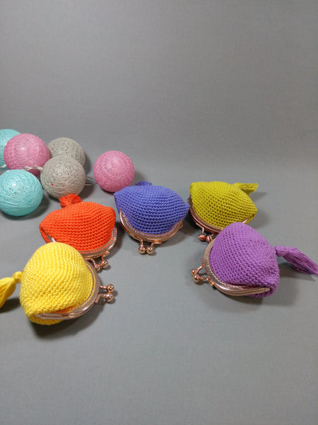 Hand crocheted coin holders