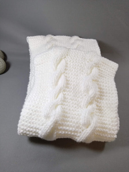 Snood double tour de cou - Echarpe adultes - Tricoté à la main - Torsade