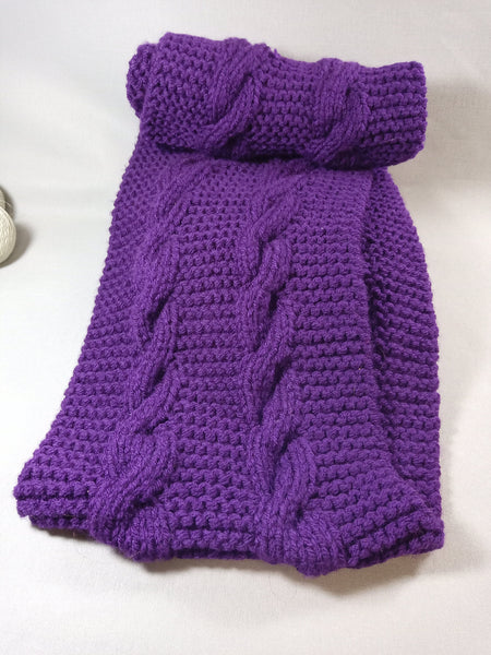 Snood double tour de cou - Echarpe adultes - Tricoté à la main - Torsade