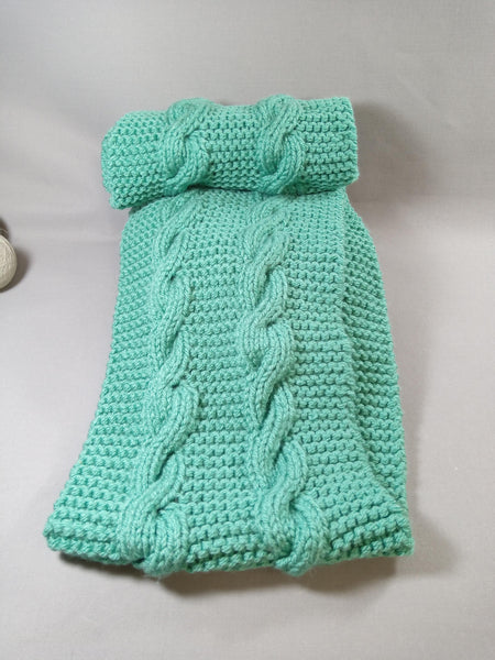 Snood double tour de cou - Echarpe adultes - Tricoté à la main - Torsade