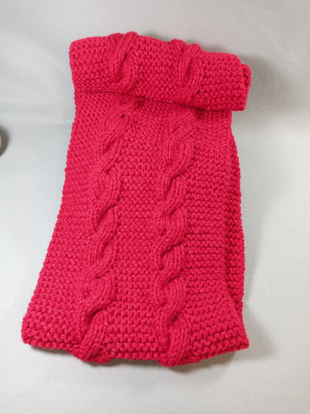 Snood double tour de cou - Echarpe adultes - Tricoté à la main - Torsade