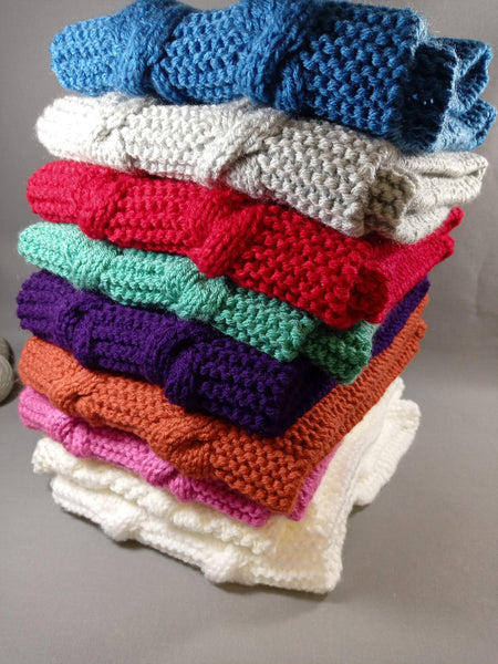 Snood double tour de cou - Echarpe adultes - Tricoté à la main - Torsade