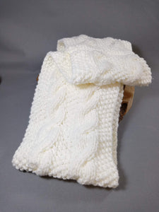 Snood double tour de cou - Echarpe adultes - Tricoté à la main - Torsade