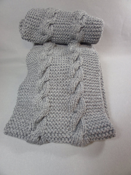 Snood double tour de cou - Echarpe adultes - Tricoté à la main - Torsade