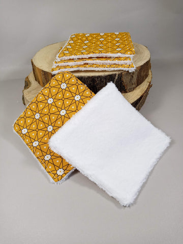 Make-up removing squares - washable wipes "Gray white"