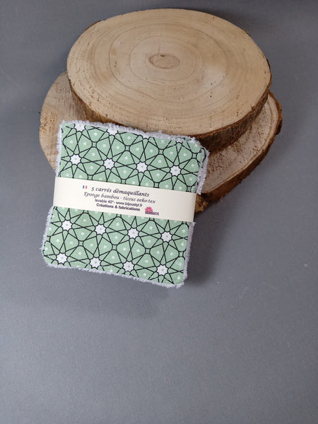 Lingettes lavables - Céramik - éponge bambou et coton oeko tex