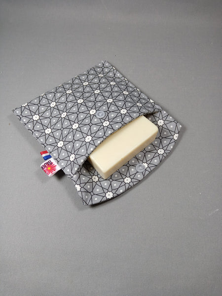 Pochette à savon - CERAMIK- coton enduis doublé - idée cadeau