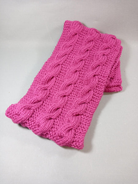 Snood double tour de cou - Echarpe adultes - Tricoté à la main - Torsade