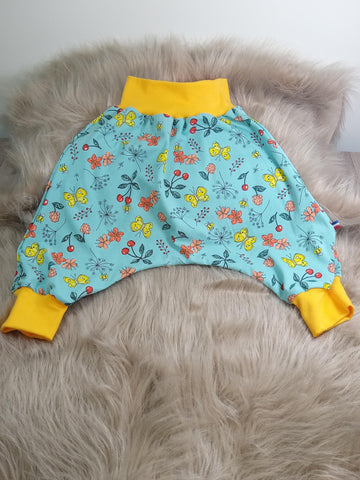 Sarouel pantalon bébé  - Papillon bleu - de 3 mois à 18 mois