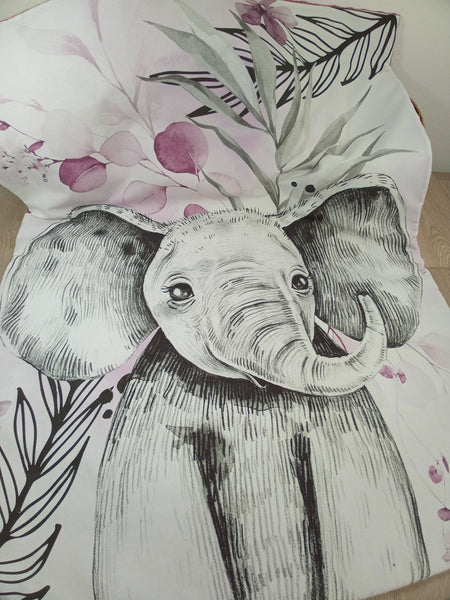 Couverture bébé - Panneau éléphant mauve - idée cadeau naissance