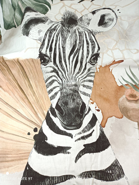 Couverture bébé - Panneau zèbre savane africaine - idée cadeau naissance