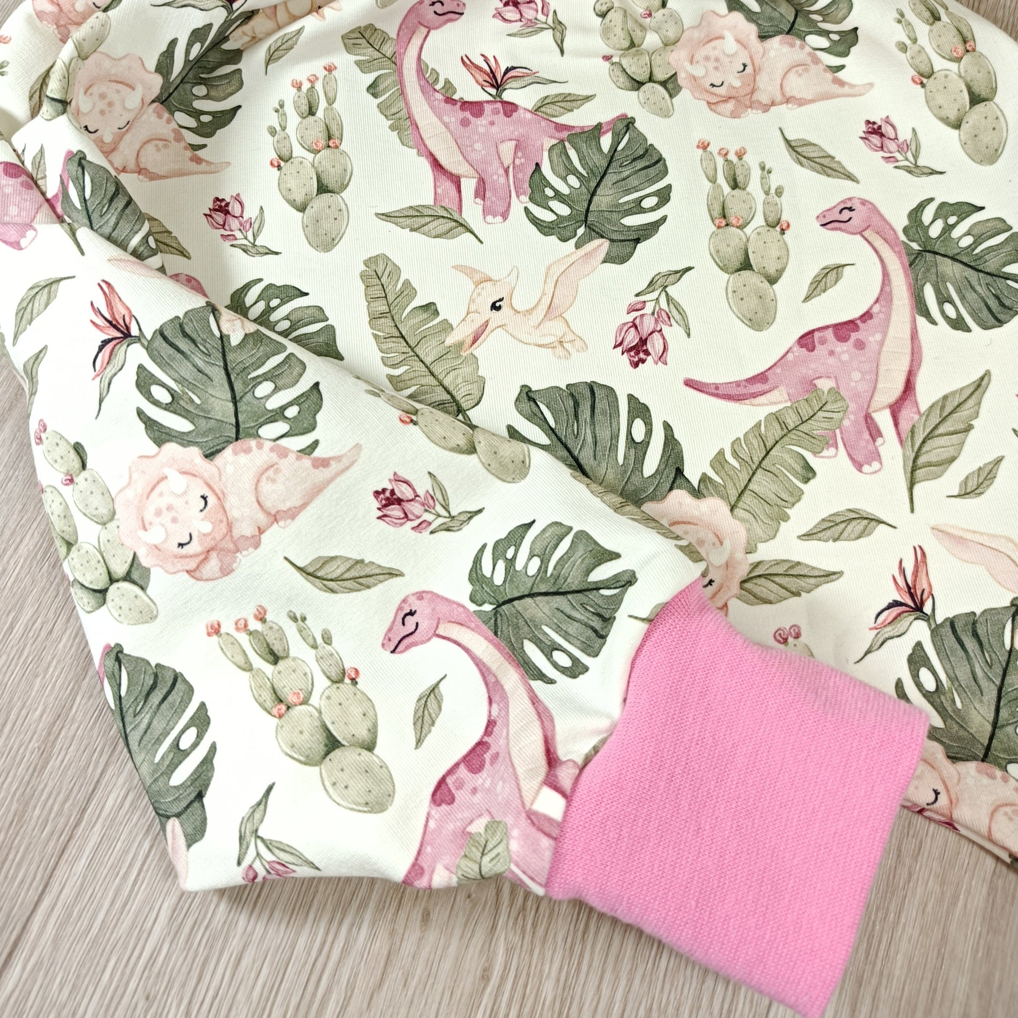 Sarouel pantalon bébé  - Dinosaure rose