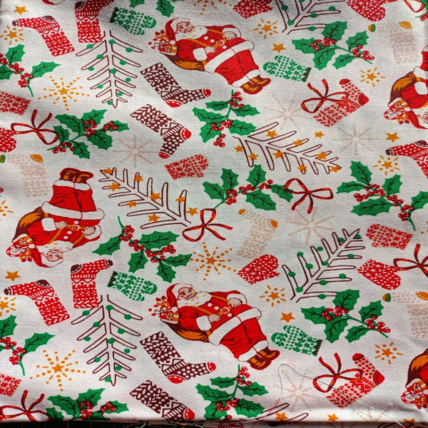 Bottes de Noël - Tissu imprimé au choix - Fourrure rouge ou blanc- Personnalisées avec du flex