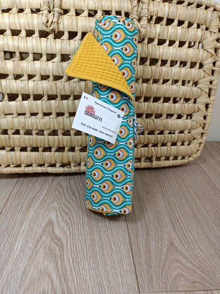 Essuie tout lavable  - Paon - nid d'abeille