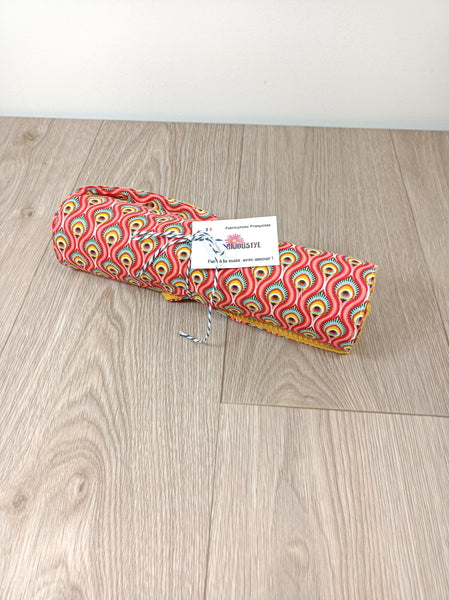 Essuie tout lavable  - Paon - nid d'abeille
