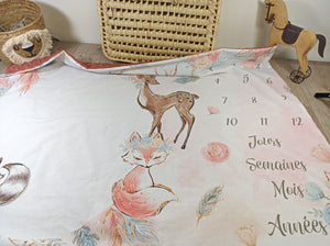 Couverture tapis étape bébé - Collection Tropicale - rose - cadeau nai –  L'atelier de Dalia 64