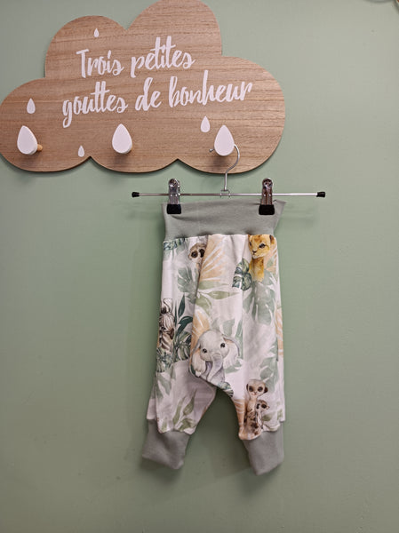 Sarouel pantalon bébé  - Tropical vert
