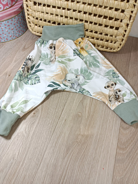 Sarouel pantalon bébé  - Tropical vert
