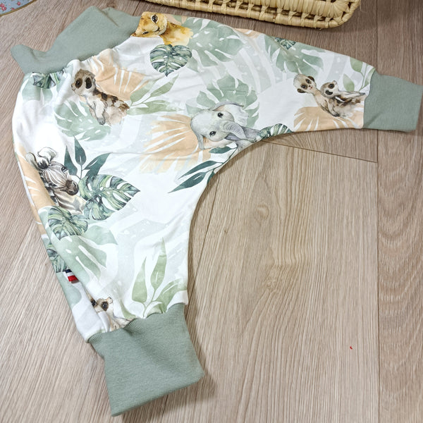 Sarouel pantalon bébé  - Tropical vert