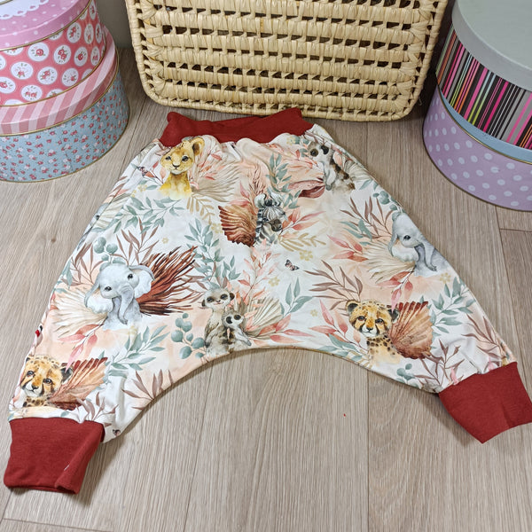 Sarouel pantalon bébé  - Tropical terracotta - Elastique terracotta