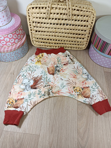 Sarouel pantalon bébé  - Tropical terracotta - Elastique terracotta