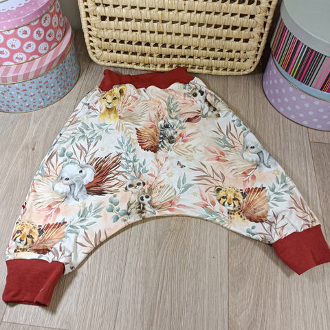 Sarouel pantalon bébé  - Tropical terracotta - Elastique terracotta