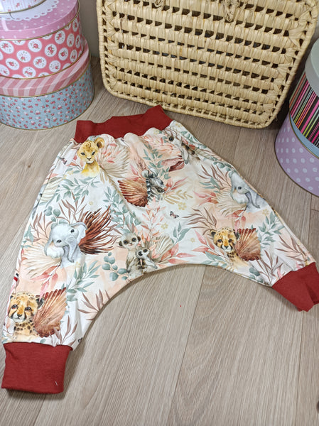 Sarouel pantalon bébé  - Tropical terracotta - Elastique terracotta