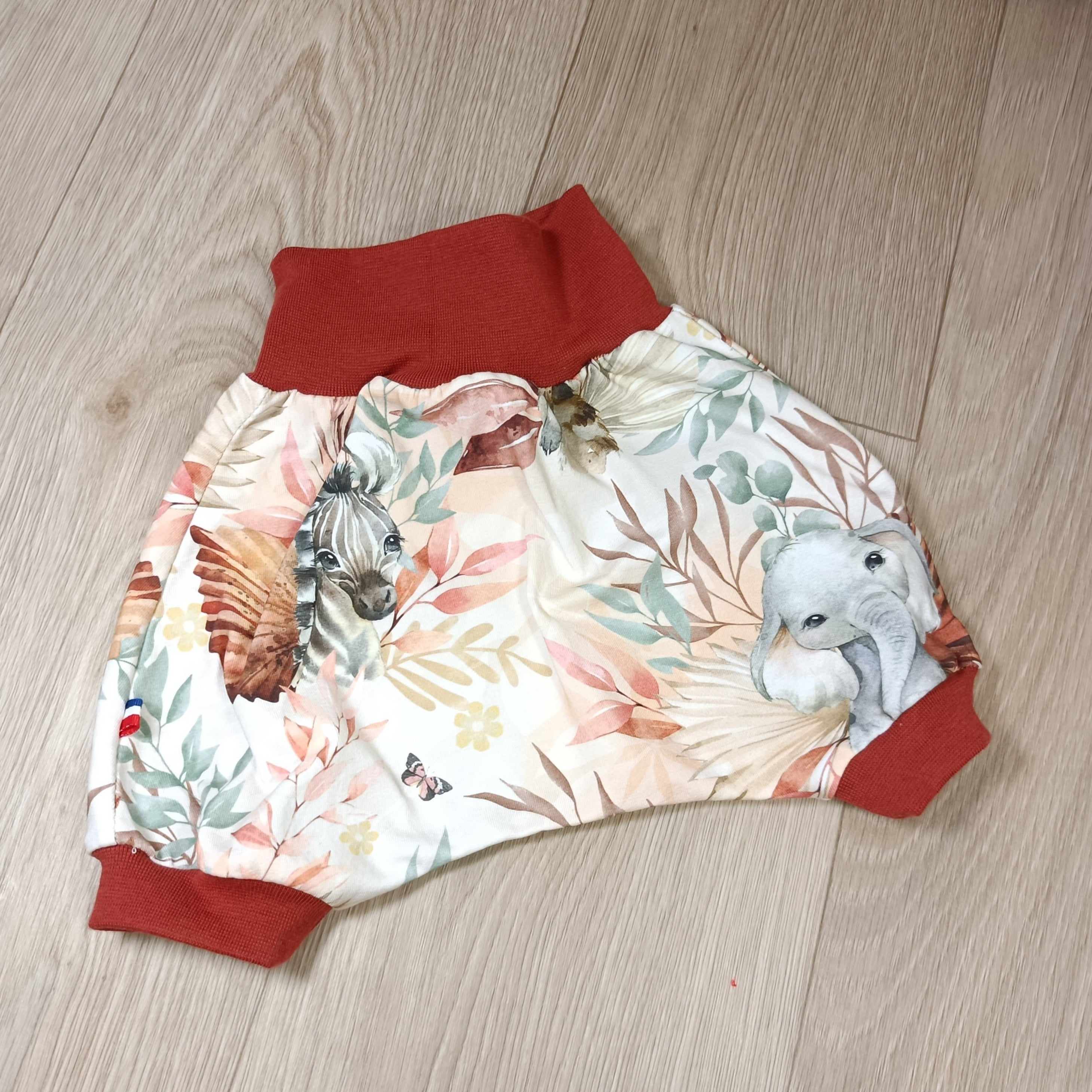 Sarouel bermuda short bébé  - Tropicale Terracotta