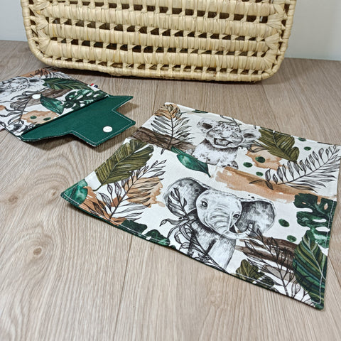 Serviette de table et pochette assortie - Savane