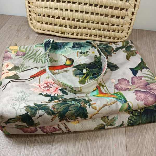 Sac cabas et pochette assortis - Oiseaux