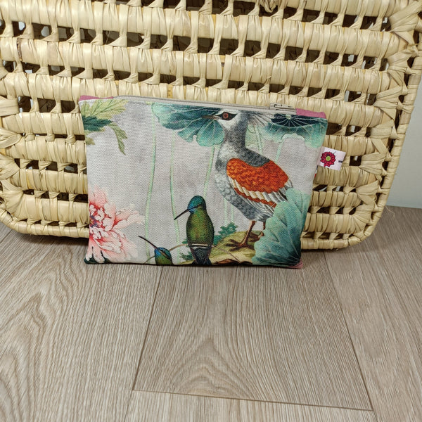 Sac cabas et pochette assortis - Oiseaux