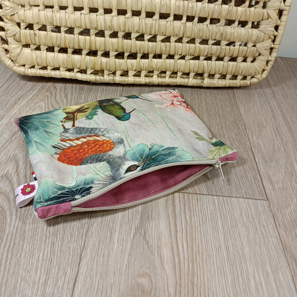 Sac cabas et pochette assortis - Oiseaux