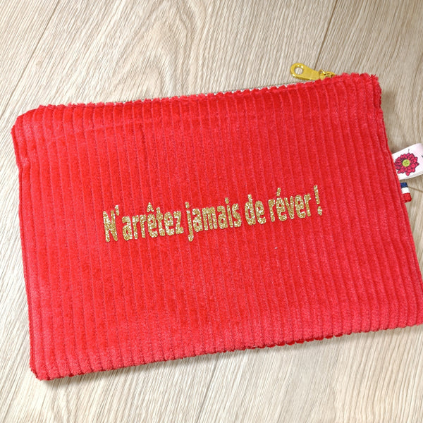 Pochettes velours zippées personnalisable
