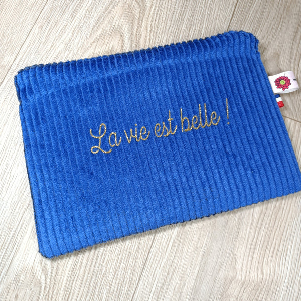 Pochettes velours zippées personnalisable