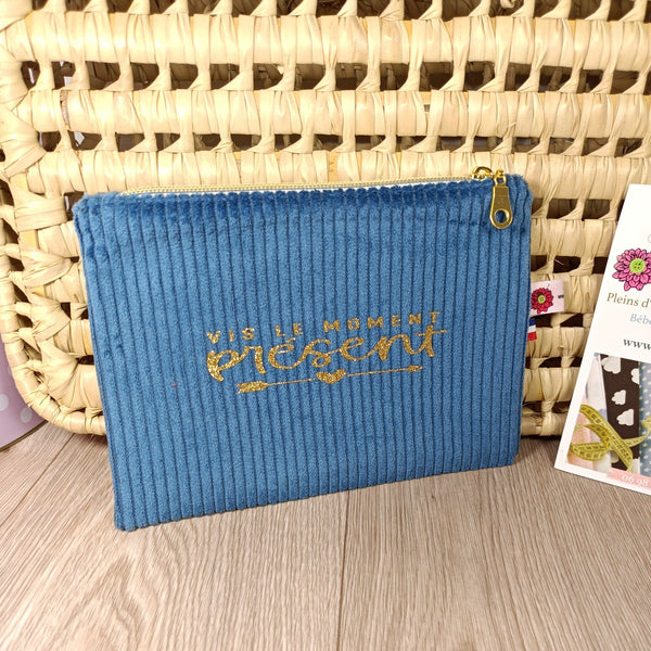 Pochettes velours zippées personnalisable