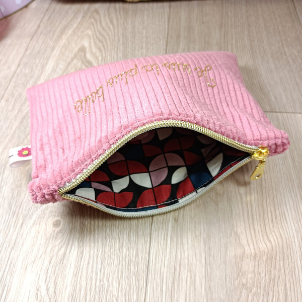 Pochettes velours zippées personnalisable