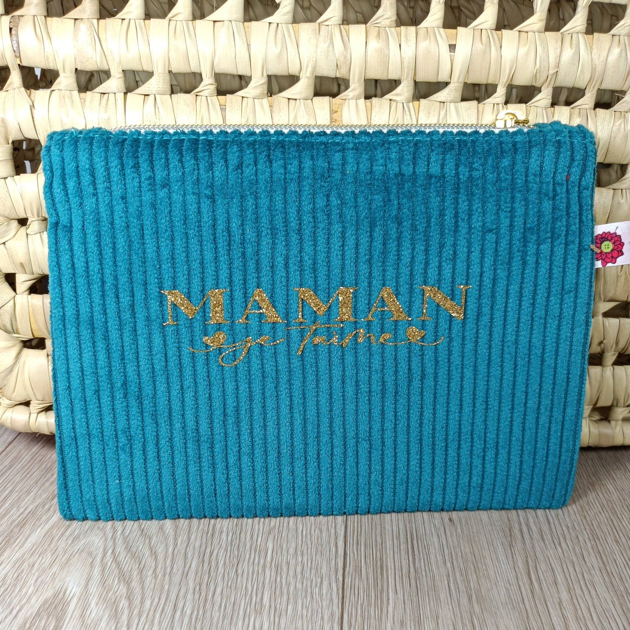 Pochettes velours zippées personnalisable
