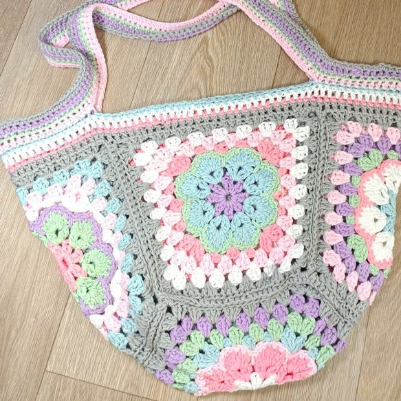 Sac cabas crochet - Tons rose