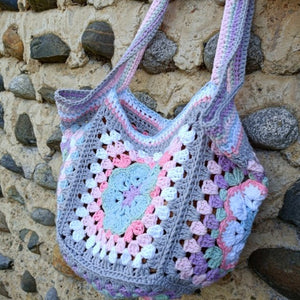 Sac cabas crochet - Tons rose