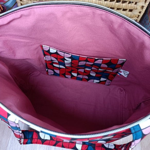 Sac cabas zippé - Twist rouge