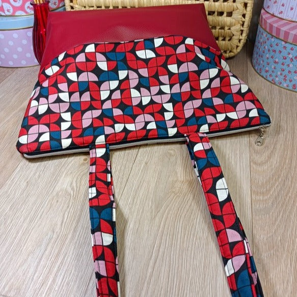 Sac cabas zippé - Twist rouge