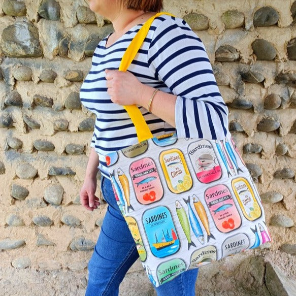 Tote bag grand modèle - Les sardines