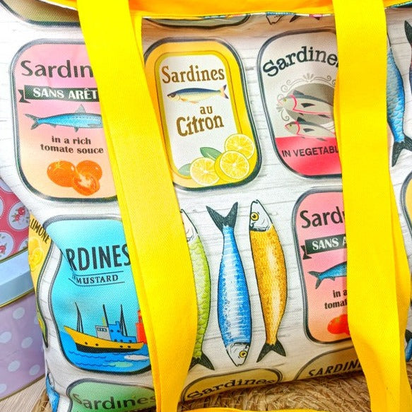 Tote bag grand modèle - Les sardines