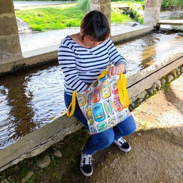 Tote bag grand modèle - Les sardines