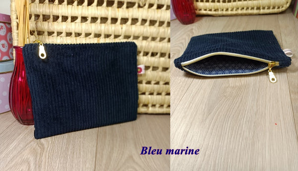 Pochettes velours zippées