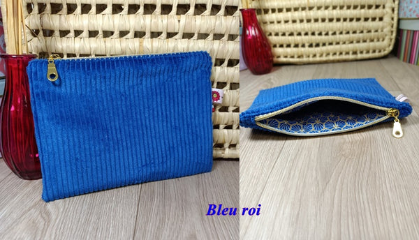 Pochettes velours zippées